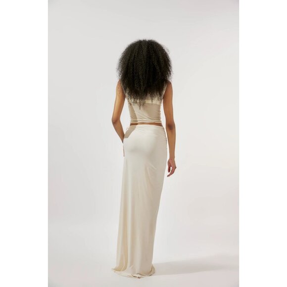 Deme by Gabriella Dove Set in Ivory Medium New Womens Maxi Gown Dress - Picture 15 of 17